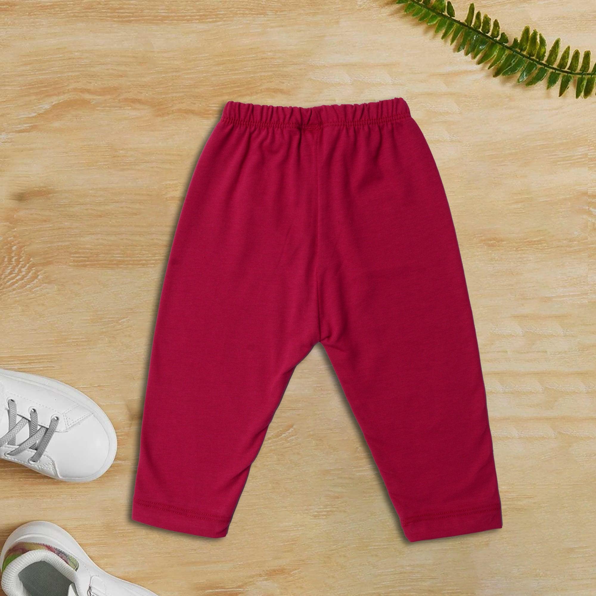 Red Color girls cotton tights - Miniwears