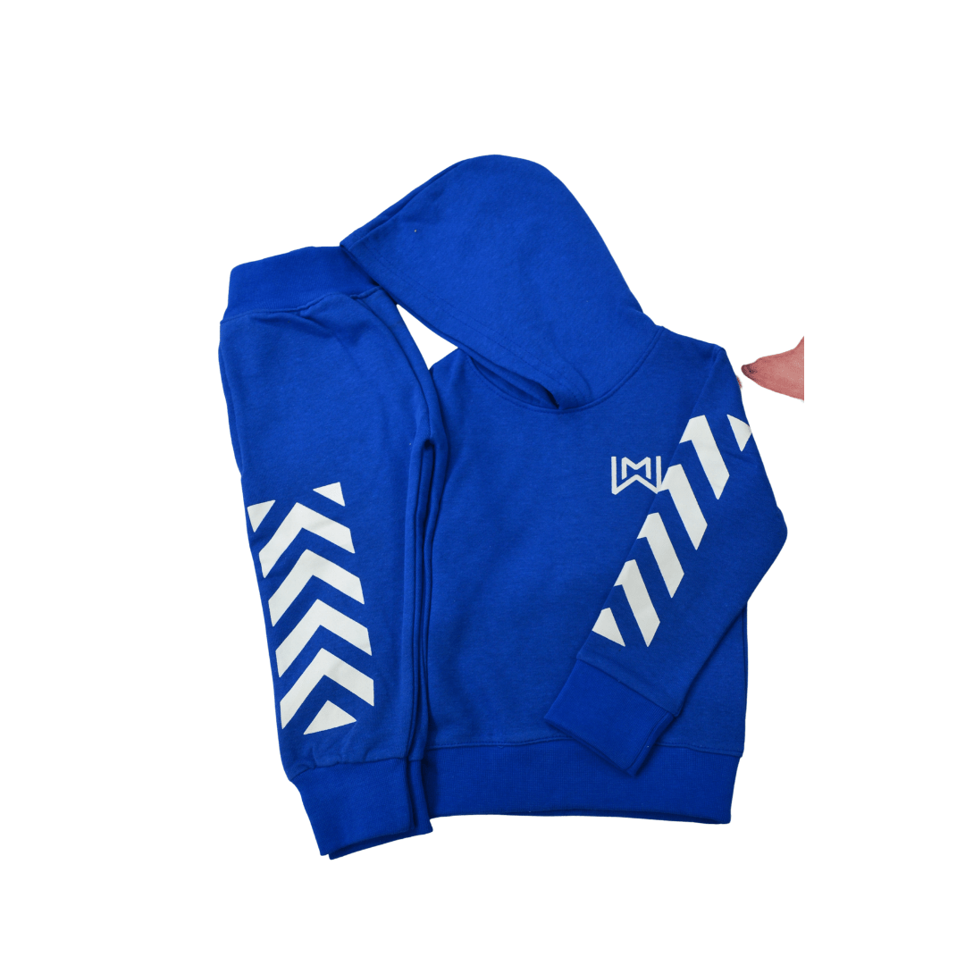 Royal Blue Stripped Tacksuit - Miniwears
