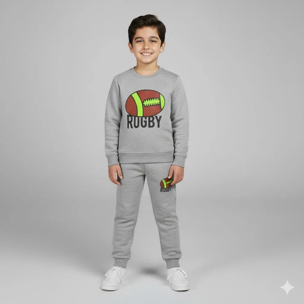 Rugby Fan Grey Tracksuit - Miniwears