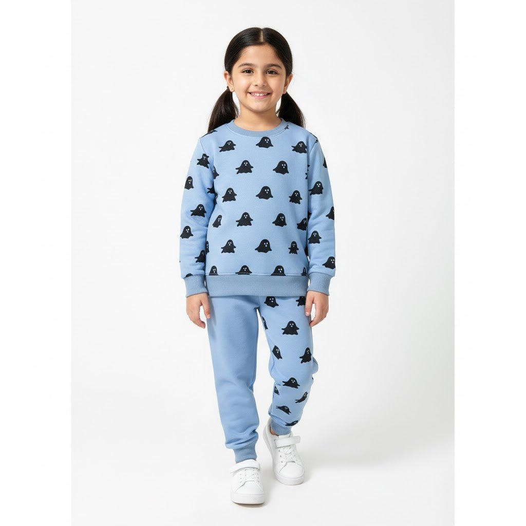 Spooky Ghost Sky Blue Tracksuit - Miniwears