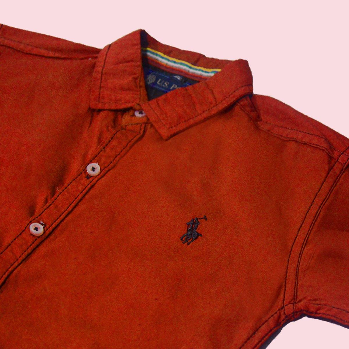 Bright Red color Shirt for Boys - Miniwears