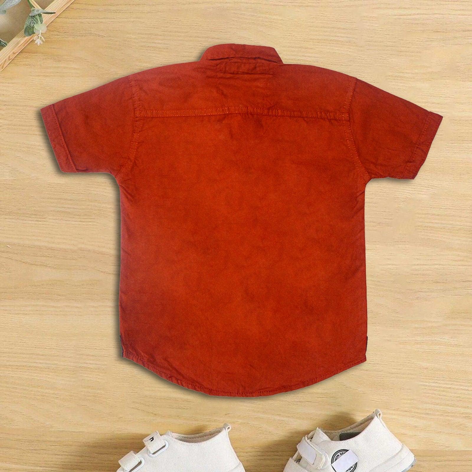 Bright Red color Shirt for Boys - Miniwears