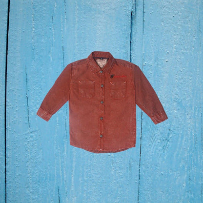 Stone Washed Red shirt For Kids - Miniwears